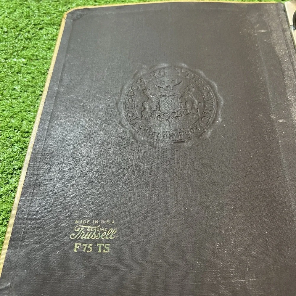 VTG University Of Houston Leather Notebook 1950s UofH Cougars Trussel USA READ